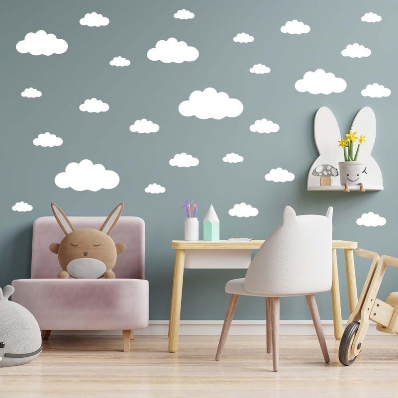 thovorrnl Big Clouds Wall Decals Removable DIY Large Vinyl Sticker Self Adhesive Wallpaper for Living Room Nursery Children Baby Kids Boys Girls Bedroom Decor Home Art Mural Dec - Image 2